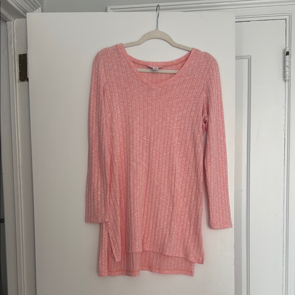 Motherhood Maternity Pink Ribbed Asymmetrical Tunic